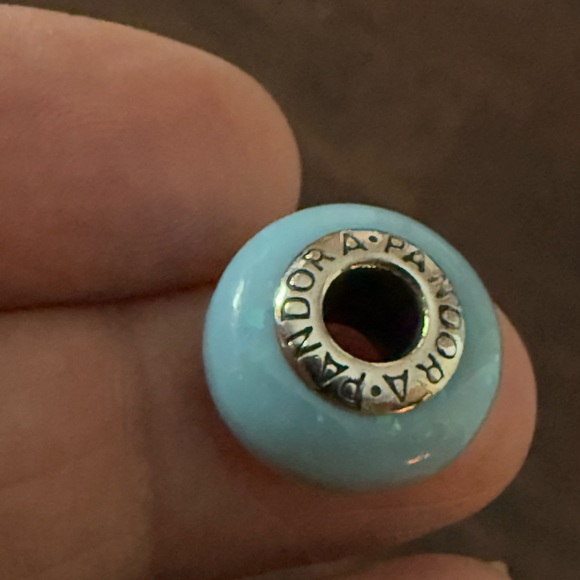 Pandora Light Blue and Silver Charm Bead - Picture 5 of 5